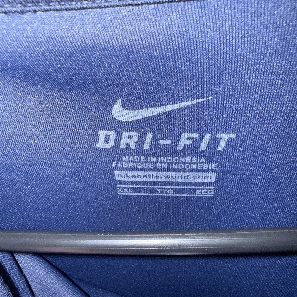 Nike Mens Polo Shirt Dri Fit Performance Golf  Navy Blue White Accent  Size XXL - Picture 3 of 5
